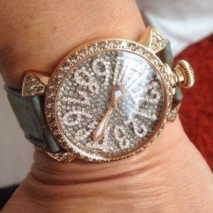 Gaga Milano diamond and rose gold watch